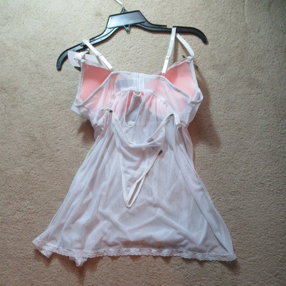 NWT push up babydoll  & panty white set L - Picture 8 of 16